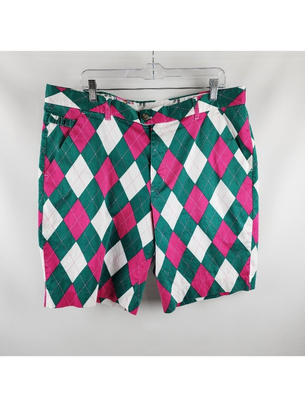 Royal & Awesome Shorts Mens 40x10 Multi Diamond Argyle Golf Short